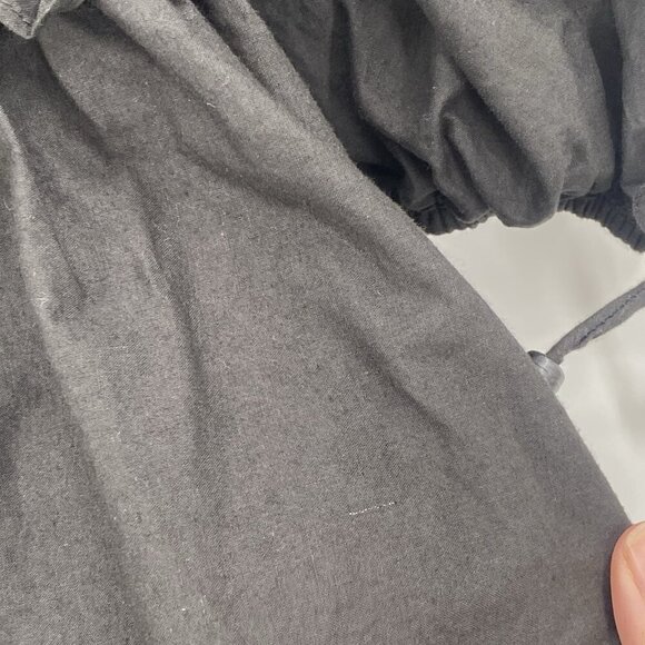 House Of Harlow 1960 Black Puff Sleeve Square Neck Peasant Mini Dress Size M - Picture 8 of 16